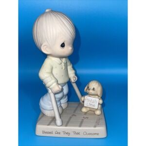 Precious Moments 115479  "Blessed Are They That Overcome"‎  1987 With Puppy
